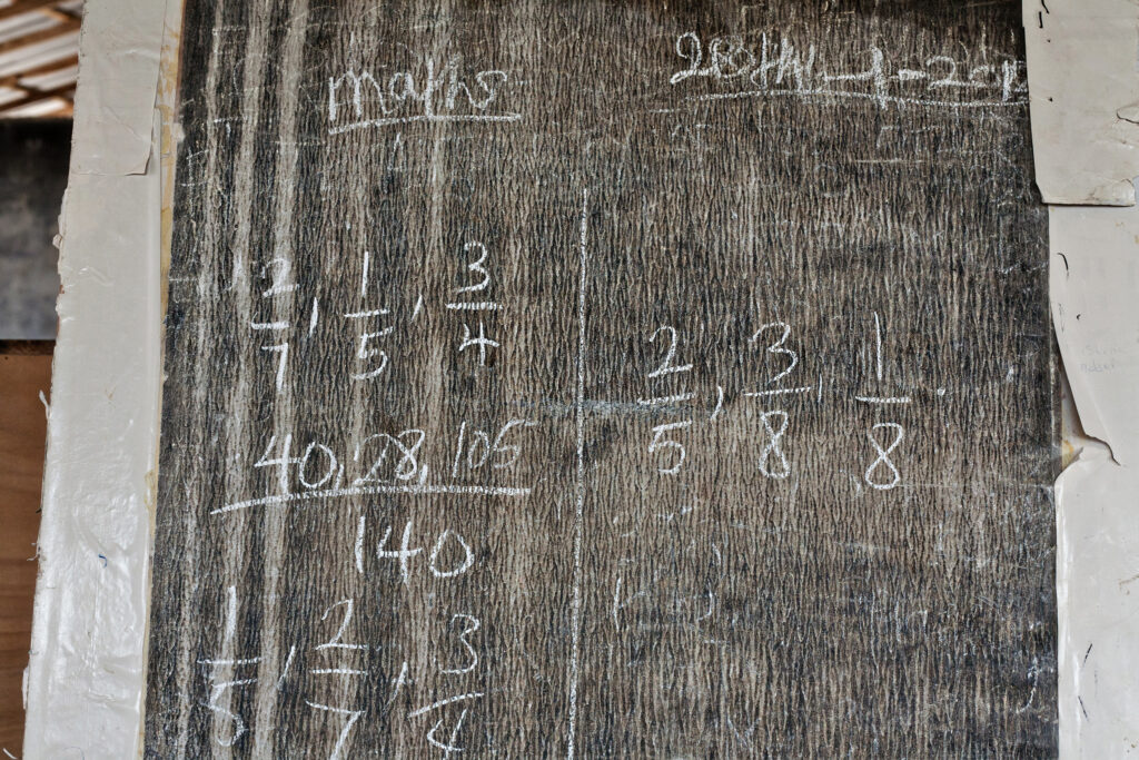 a chalkboard with numbers