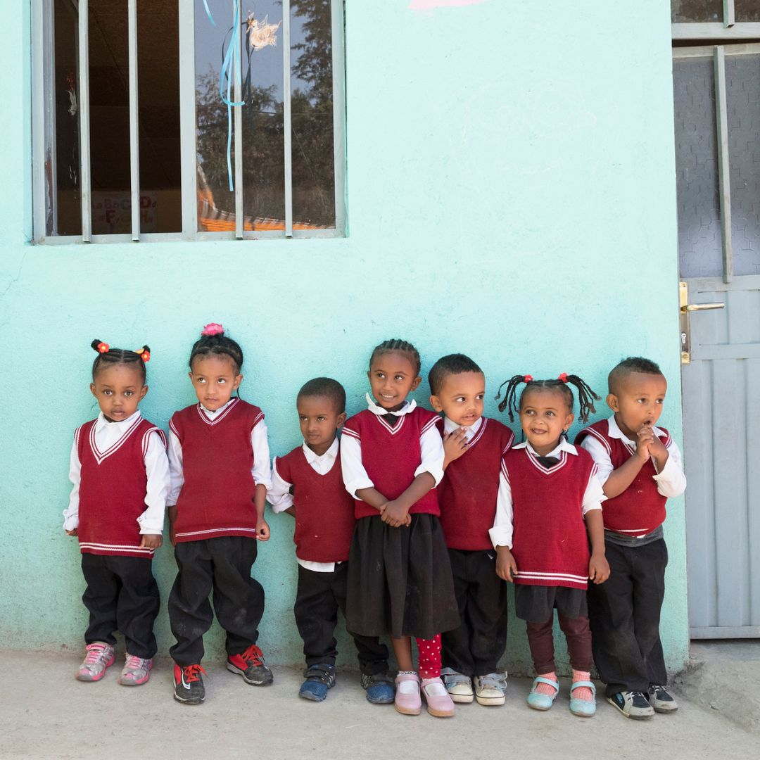 students in ethiopia smiling in class