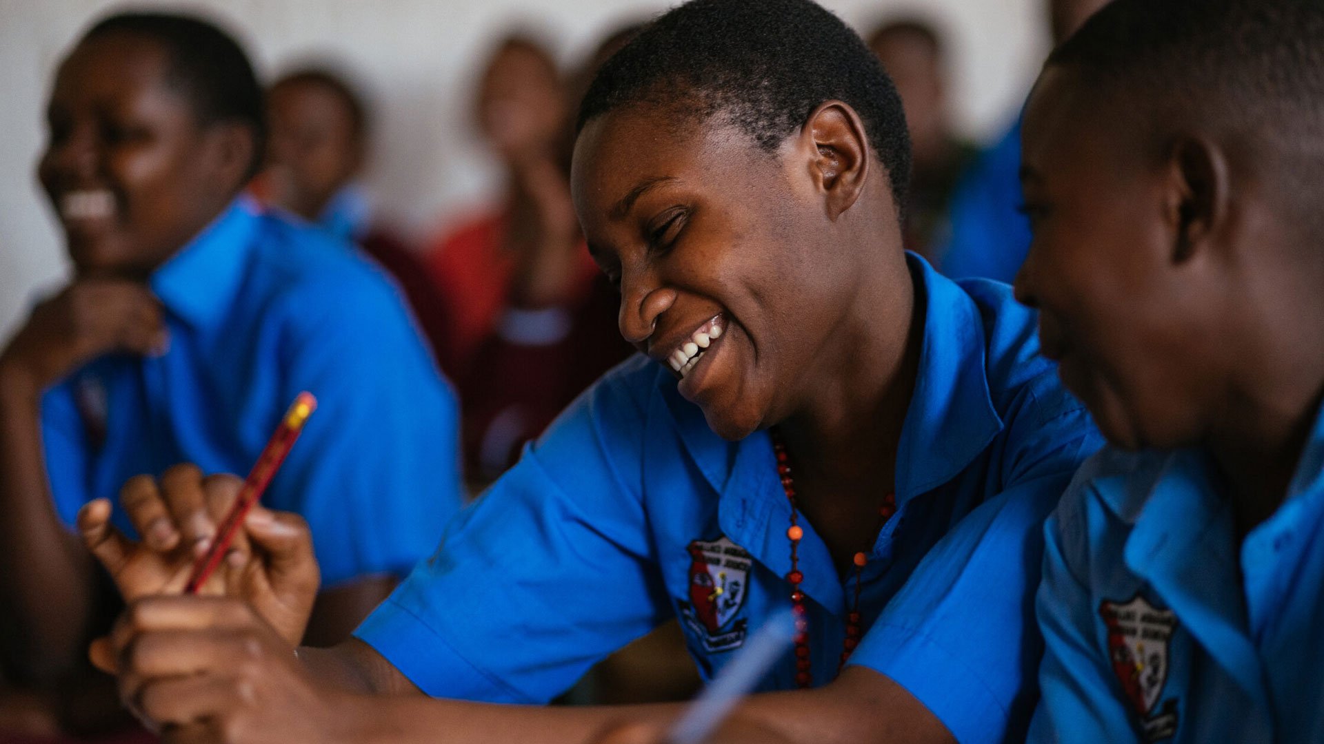 Classroom scene in Uganda