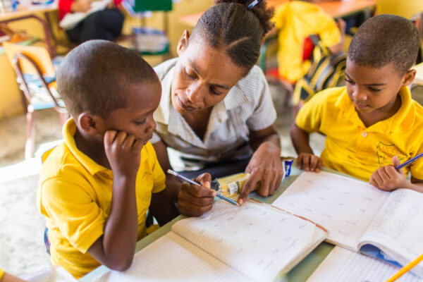 Teacher and student in the Dominican Republic