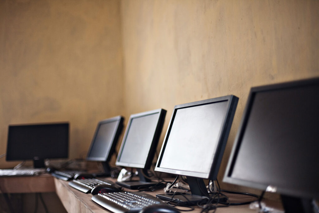 Computer lab at Ken's Baptist Academy in Ghana